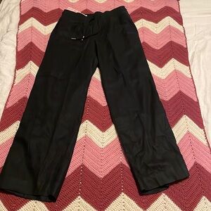 Quince 100%  European Linen Wide Leg Pants in Black Size Large NWT